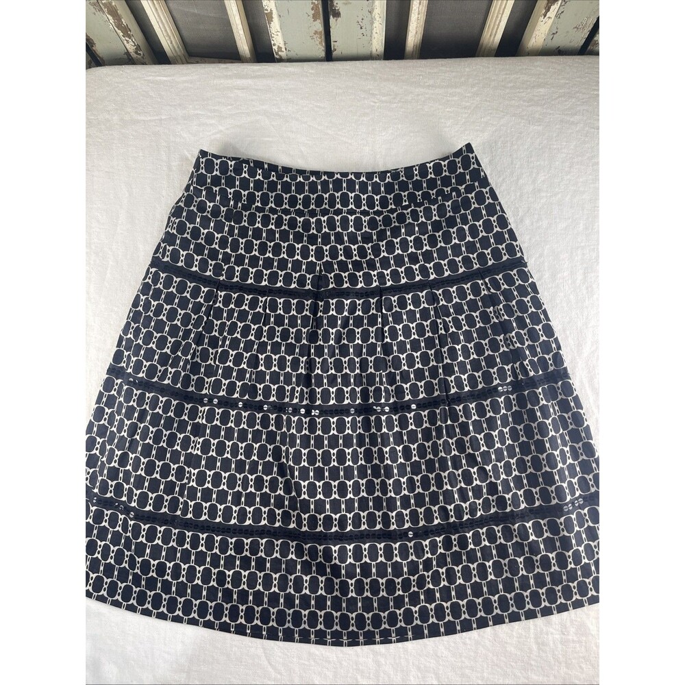 ❤Ann Taylor Loft Skirt Women's Lined Side Zip Size 6 Dressy Sequin Accents Black